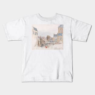 A French Market Place by David Cox Kids T-Shirt